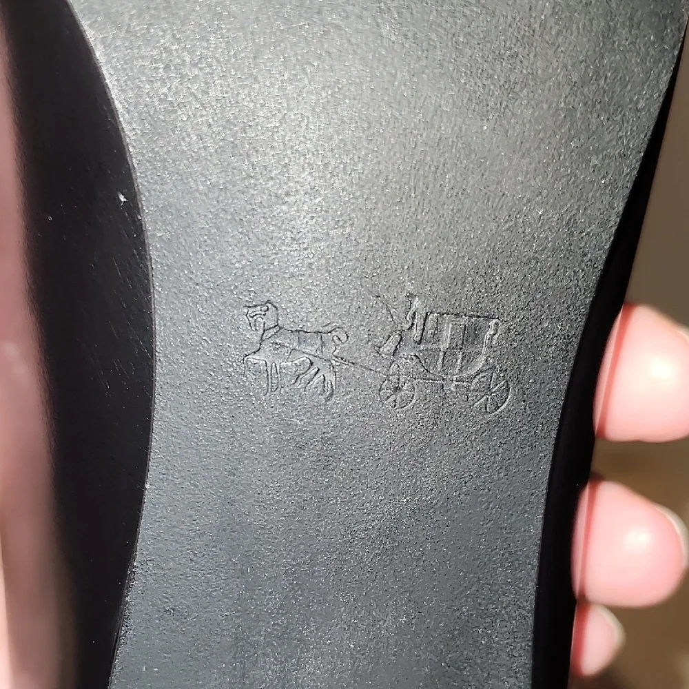 Coach Black Patent Pointed-Toe Kitten Heel Pumps - Picture 7 of 11